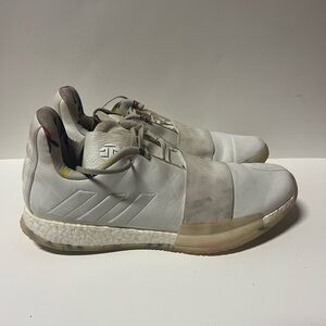 Men’s Adidas James Harden Vol 3 Doodle Cloud White Boost Shoes G54022 Size 14